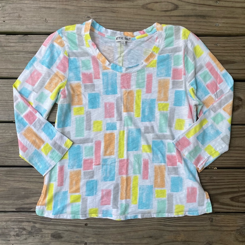 Attic Salt Multi Colored Patches Long Sleeve T-Shirt